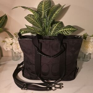 Coach Black Signature Tote Bag